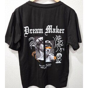 Shein Mens Dream Maker Graphic Black T-Shirt Size S